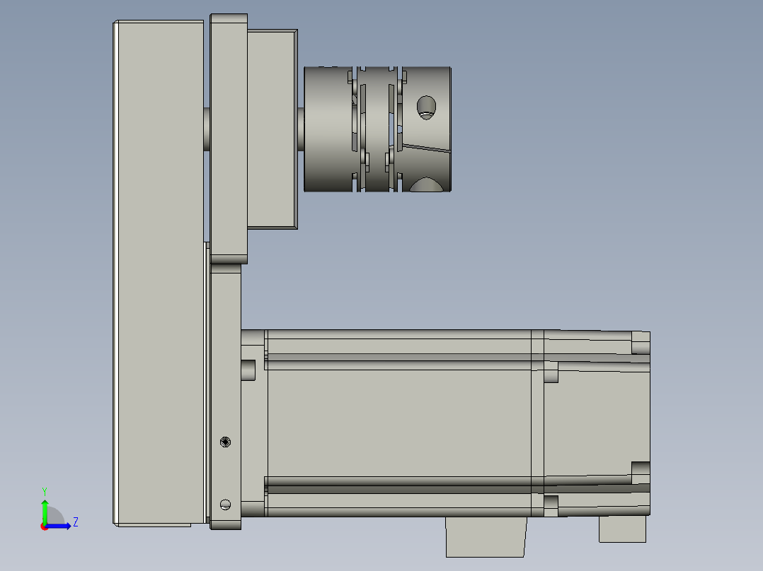 KK86-带联轴器反折马达组左视图