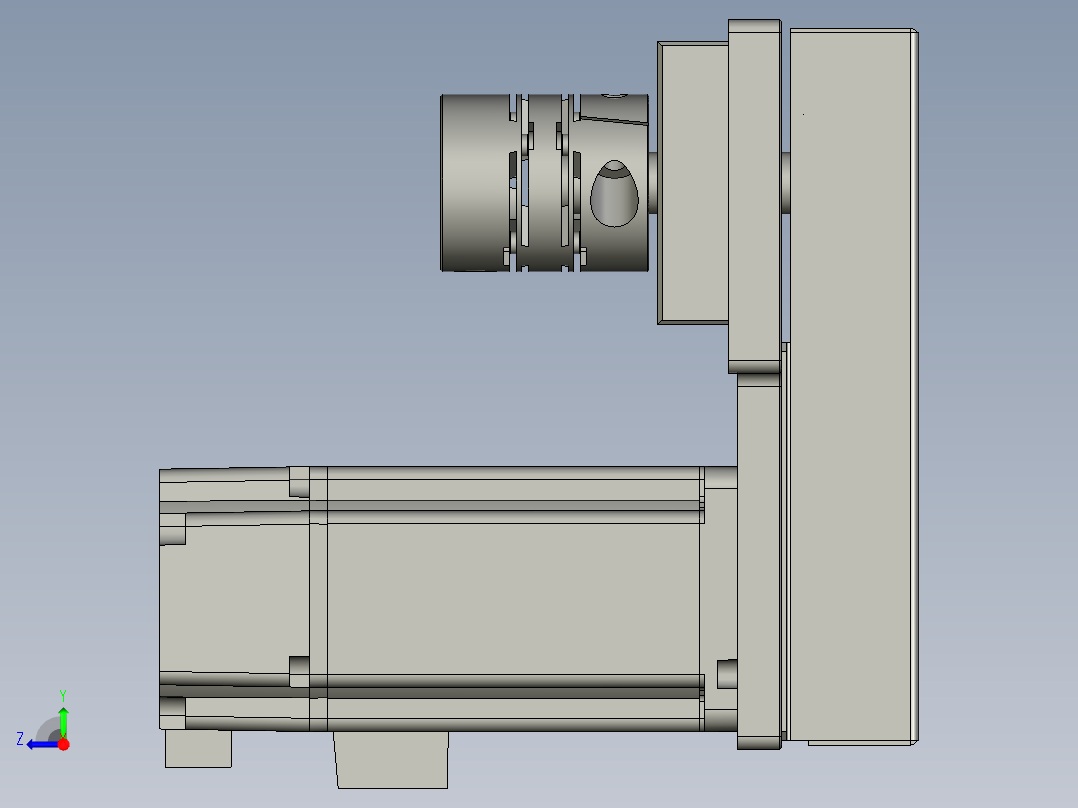 KK86-带联轴器反折马达组右视图