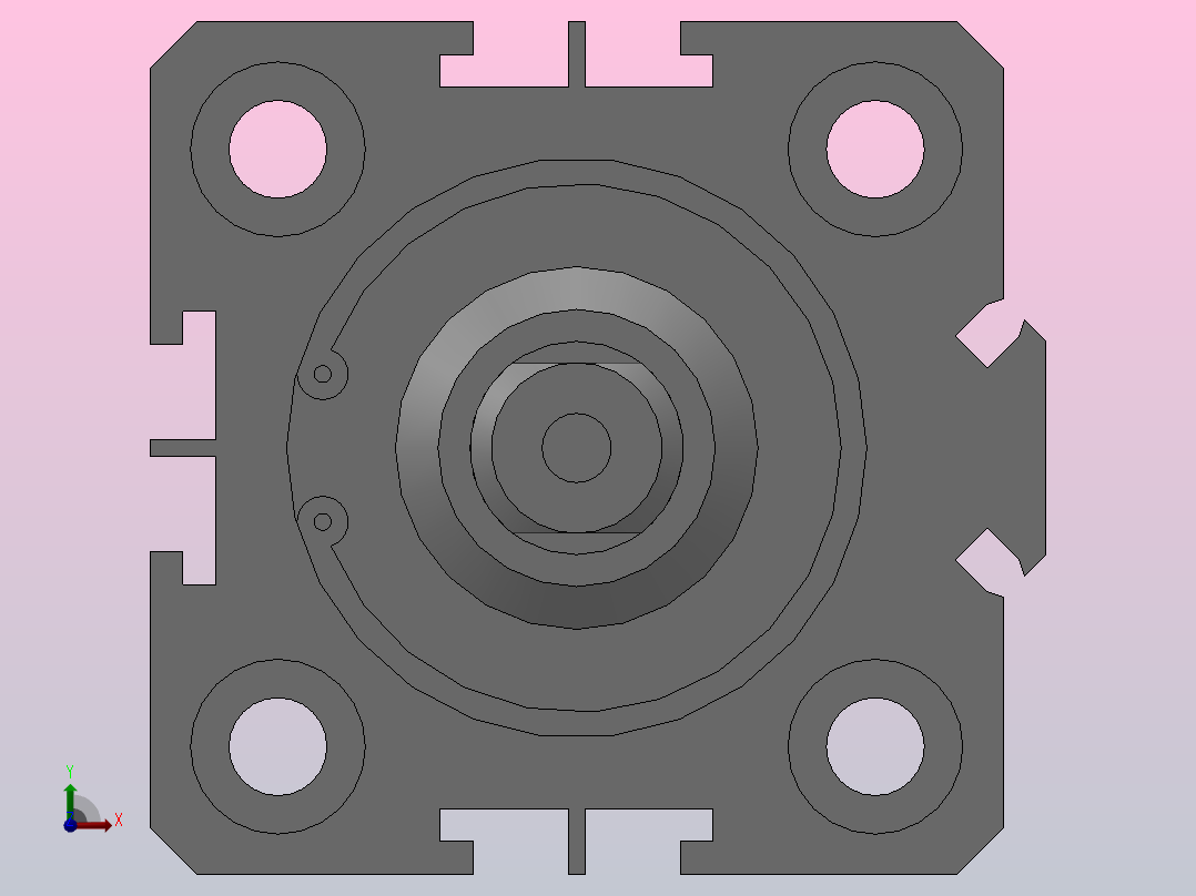 薄型气缸HSDAT系列[HSDATS-25-30-30]前视图
