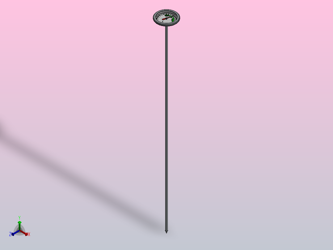 堆肥温度计正等轴测图