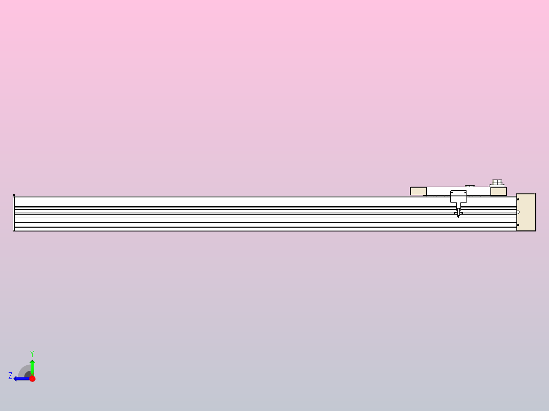 滚珠丝杠直线轴带导轨全封闭TPA-HCR-220D-3210C-L1200-MR-Y-P1K-N3右视图
