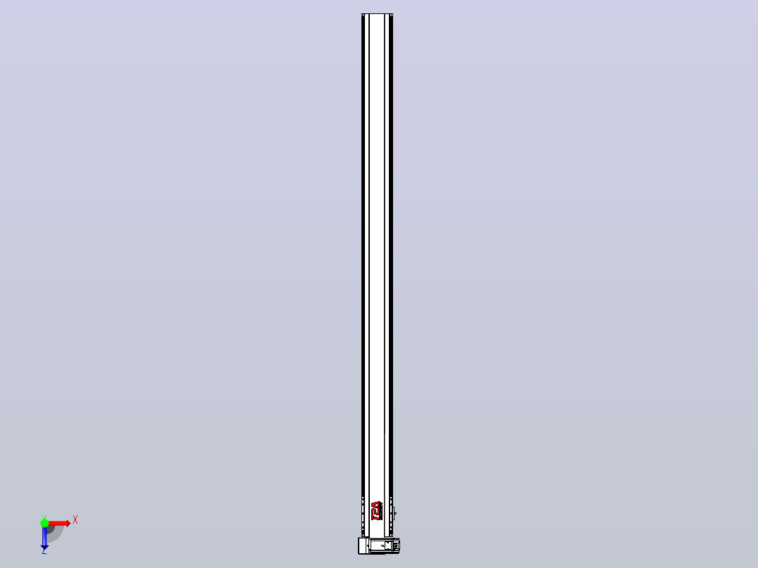 皮带直线轴半封闭可选导轨TPA-HNB-120D-110-L1800-LU-C-P40-N3俯视图