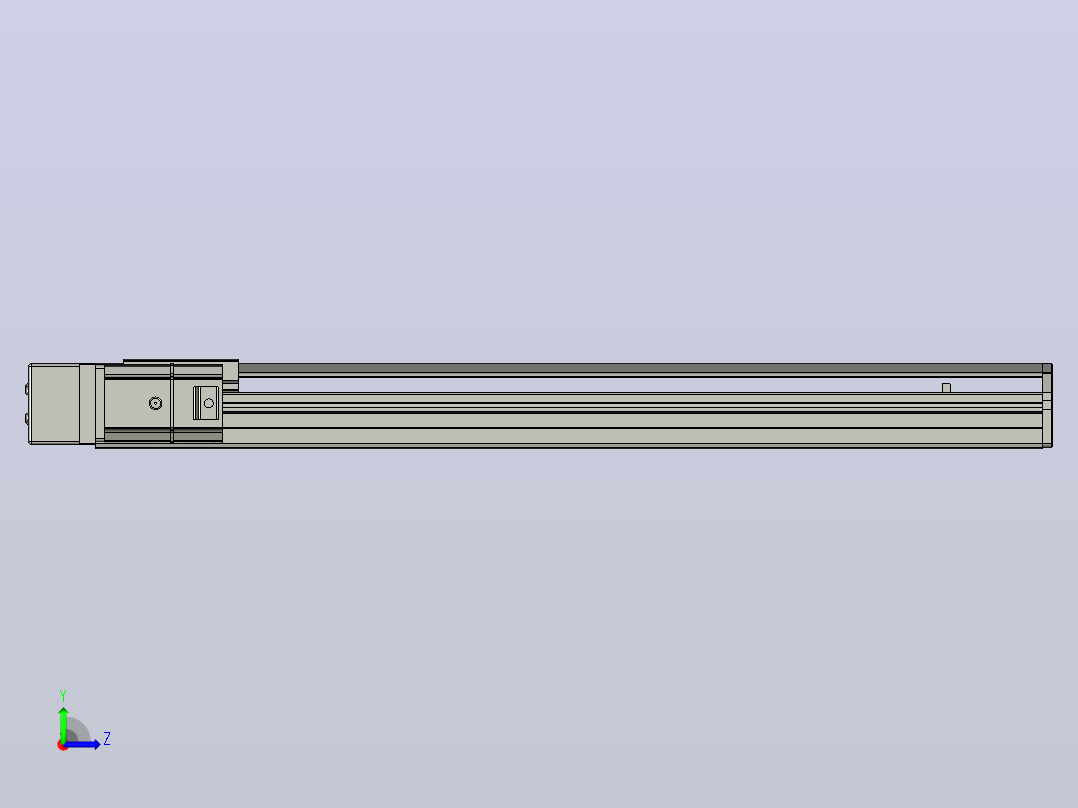 SYS12-BL-550-200W滚珠花健、支撑座、滚珠丝杠、交叉导轨、直线模组.STEP左视图