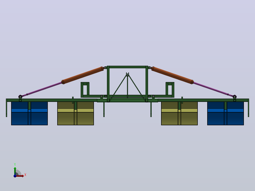 油菜折叠机架设计（SW+CAD+说明书）前视图