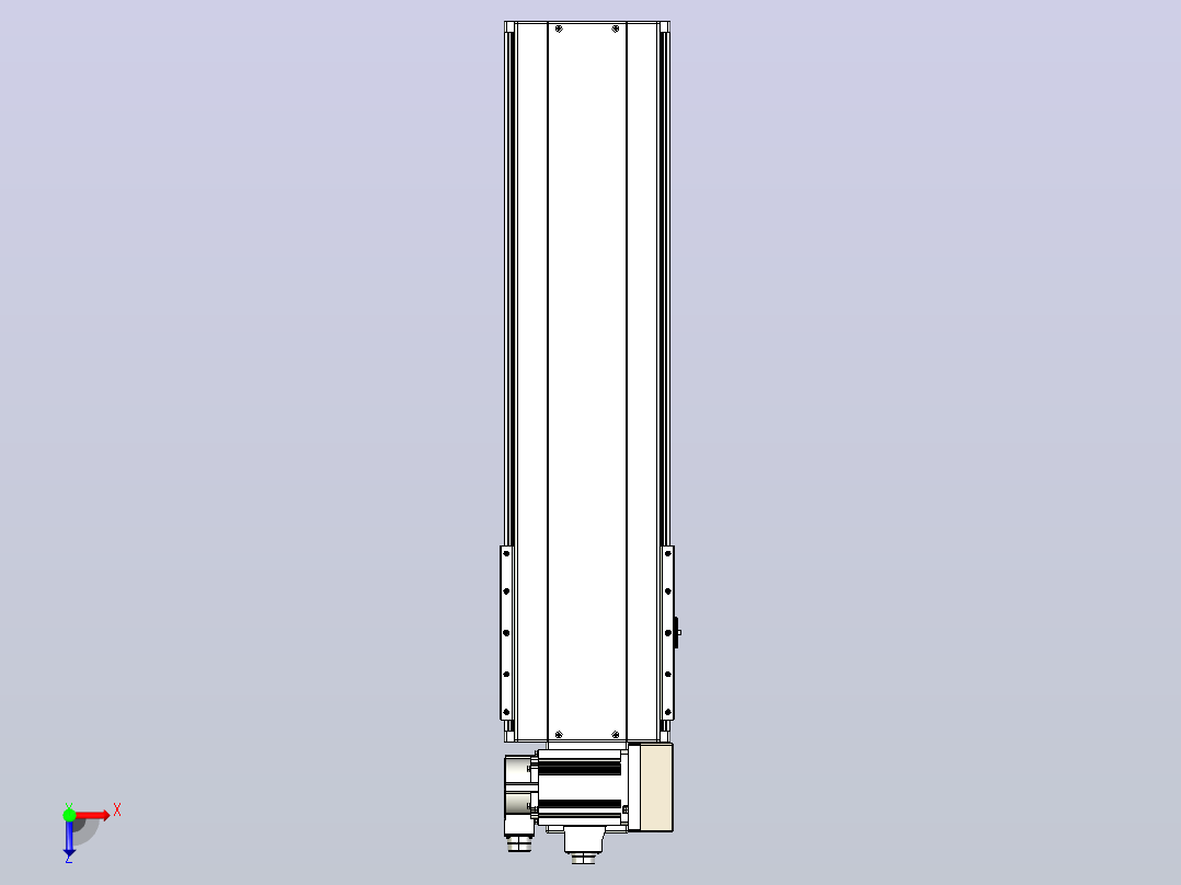 皮带直线轴半封闭可选导轨TPA-HNB-220D-176-L550-RU-C-P1K-N3俯视图
