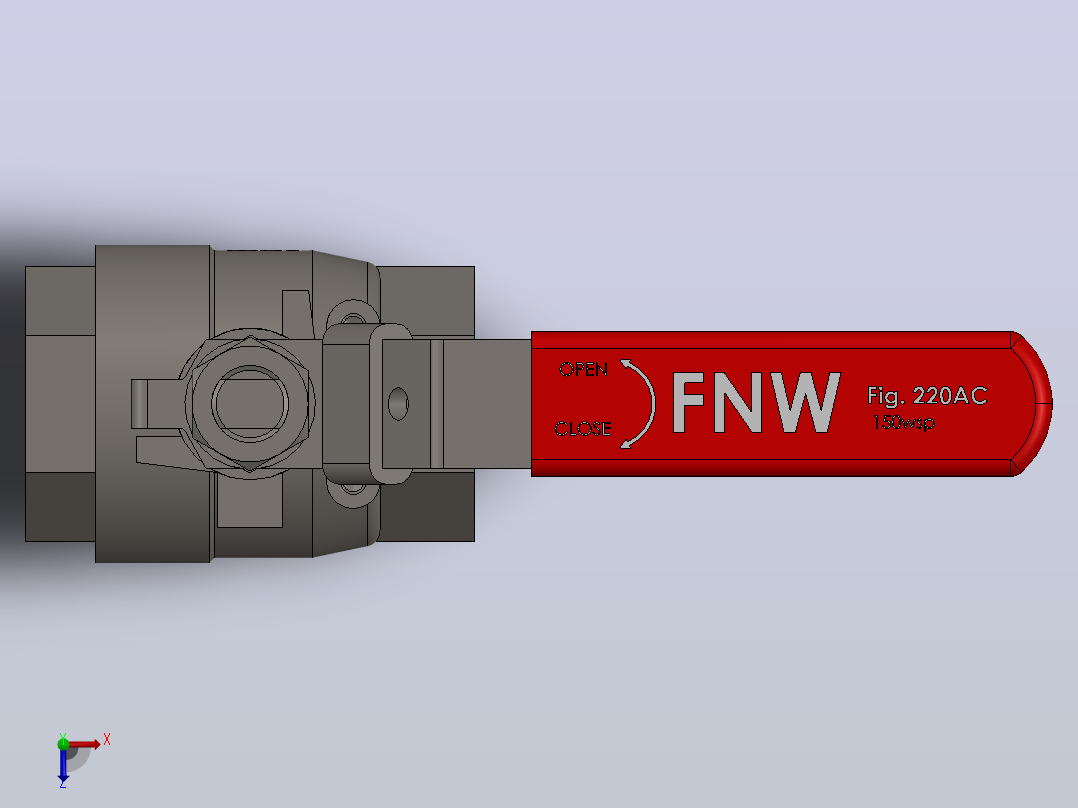 FNW-FNW220ACJ二片式内螺纹球阀俯视图
