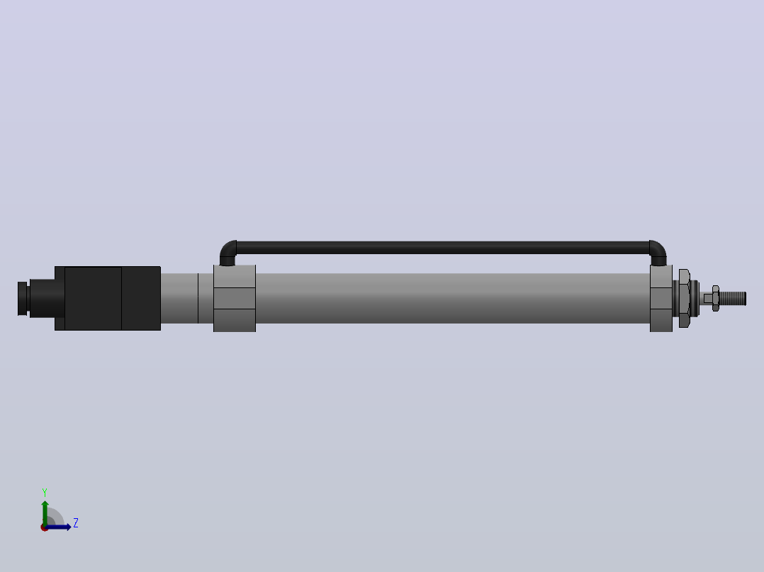 10Y-1V系列小型气缸(带阀型)[10Y-1VSD20N200A8-SD]左视图