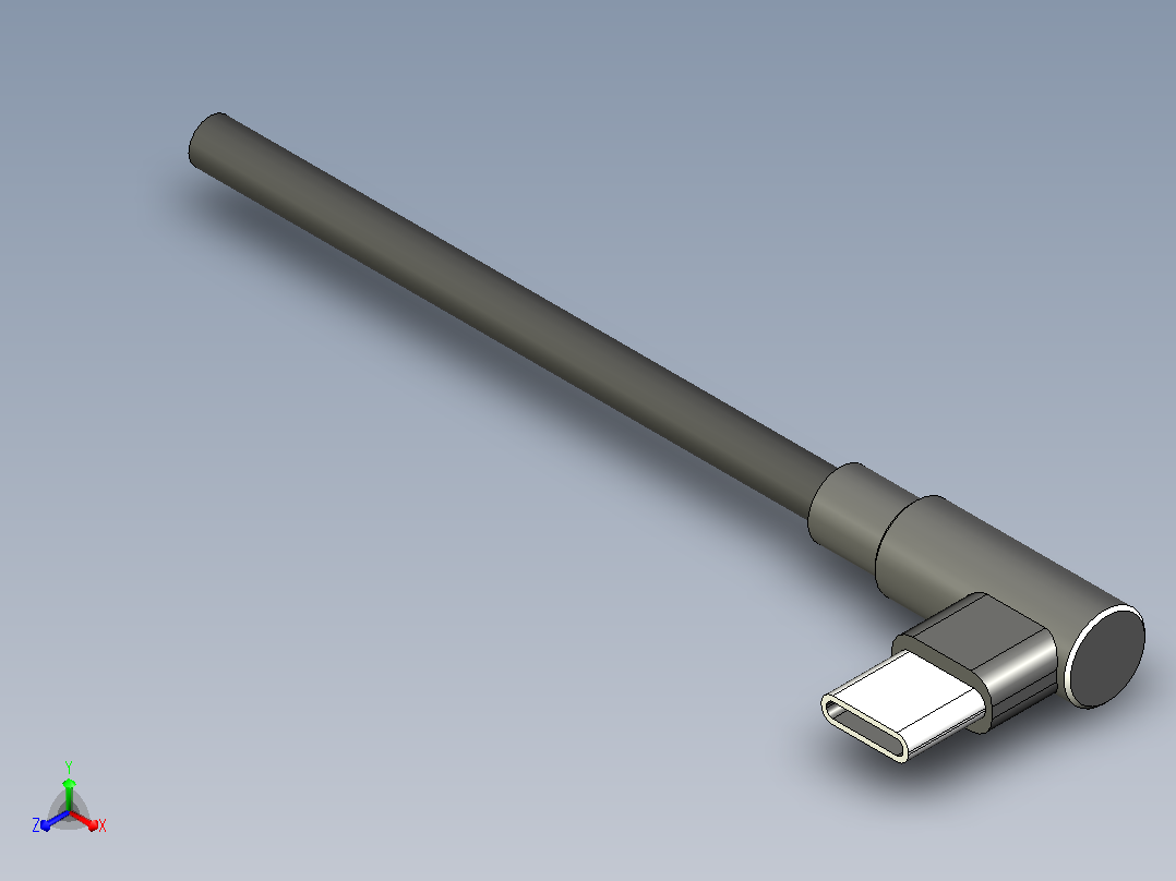 REMHA 的 Type-C 90° 直角 2m USB 数据线正等轴测图
