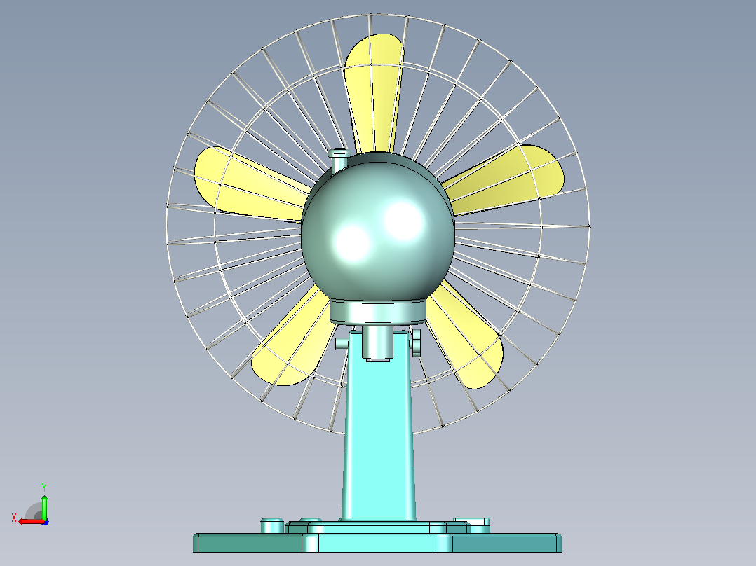 小风扇3D后视图