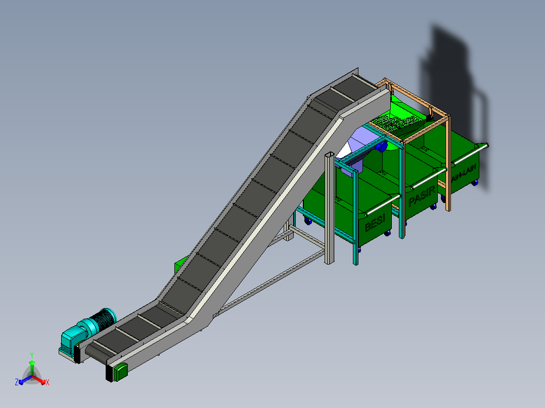 分离器分离设备separator-foundry-模型格式为 x-t stl主视图