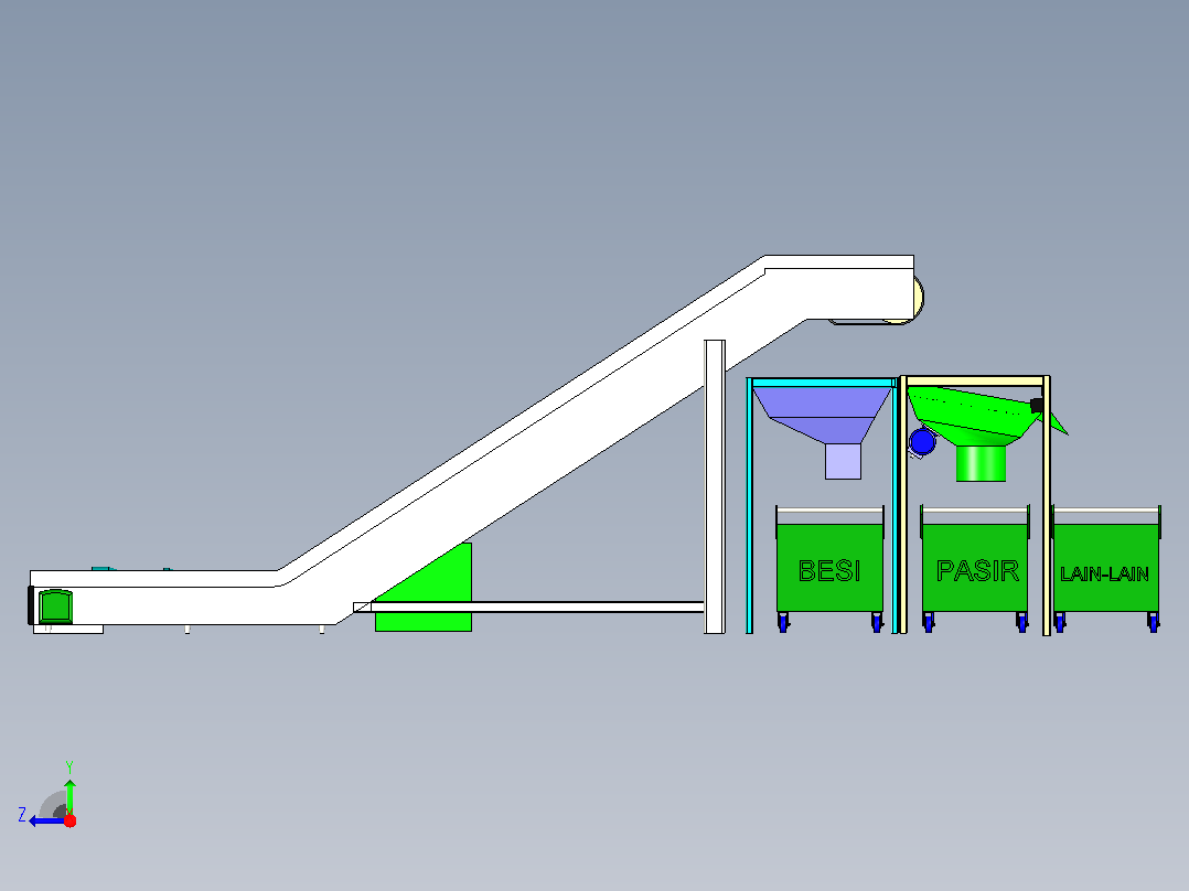 分离器分离设备separator-foundry-模型格式为 x-t stl右视图