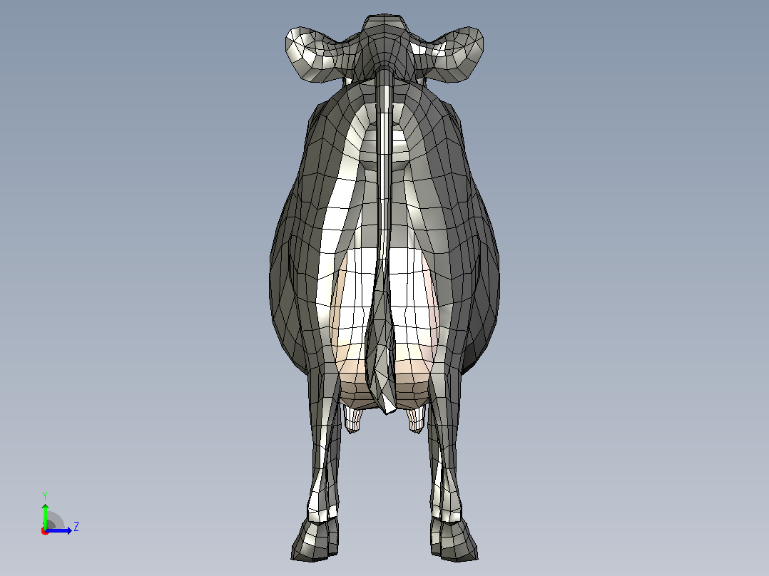 3D牛模型左视图