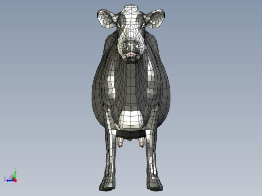3D牛模型右视缩略图