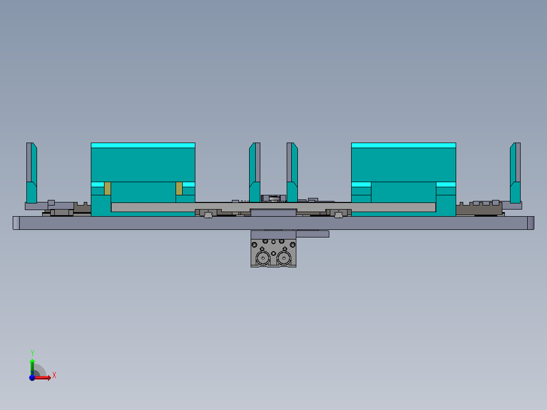 自夹紧对中定位托盘 3D模型2020可编辑前视图