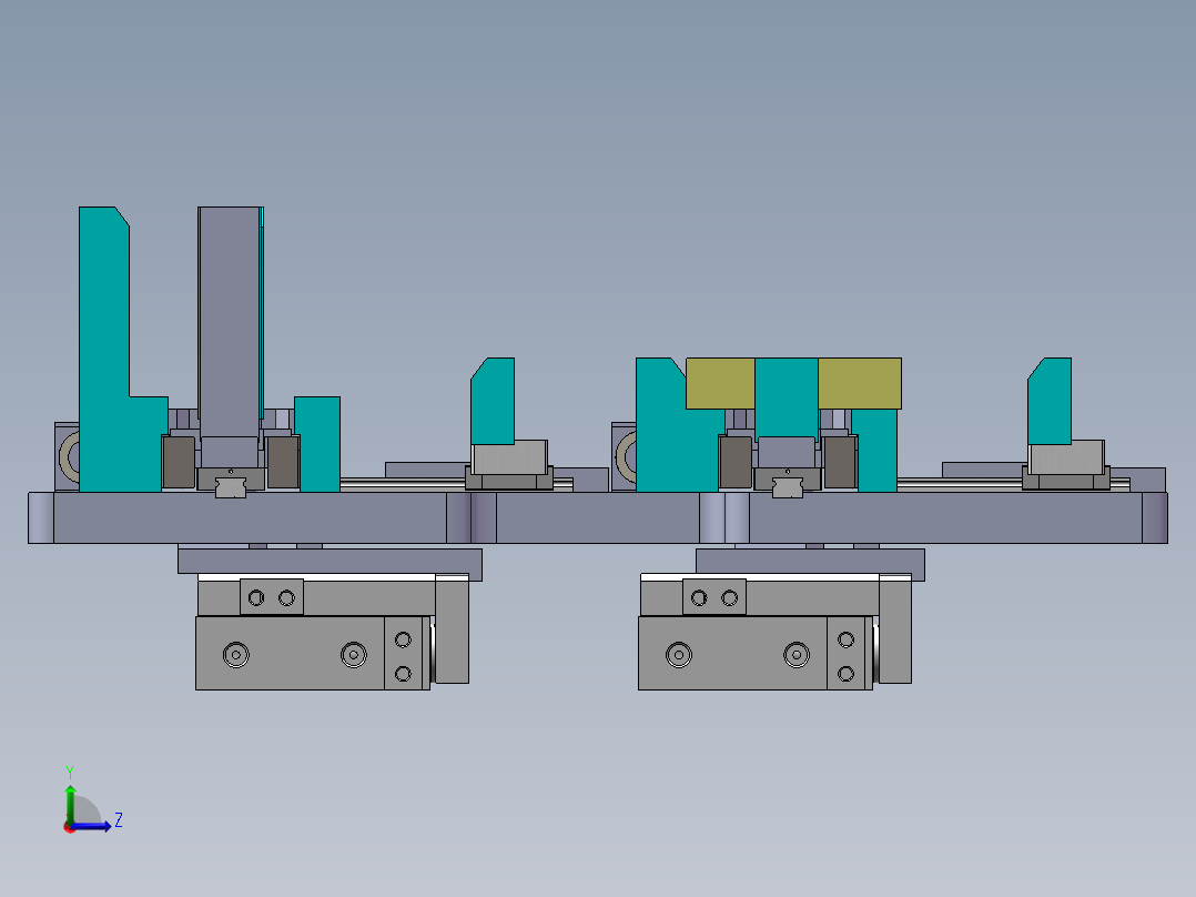 自夹紧对中定位托盘 3D模型2020可编辑左视图