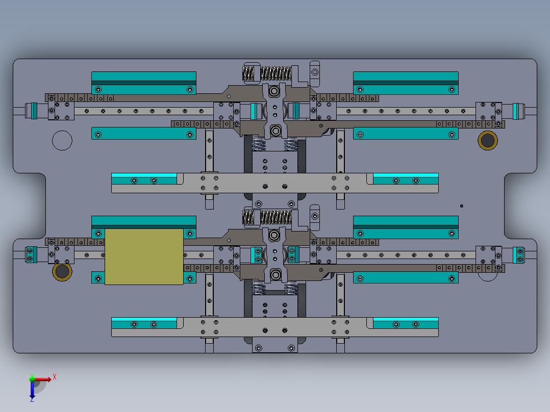 自夹紧对中定位托盘 3D模型2020可编辑俯视图