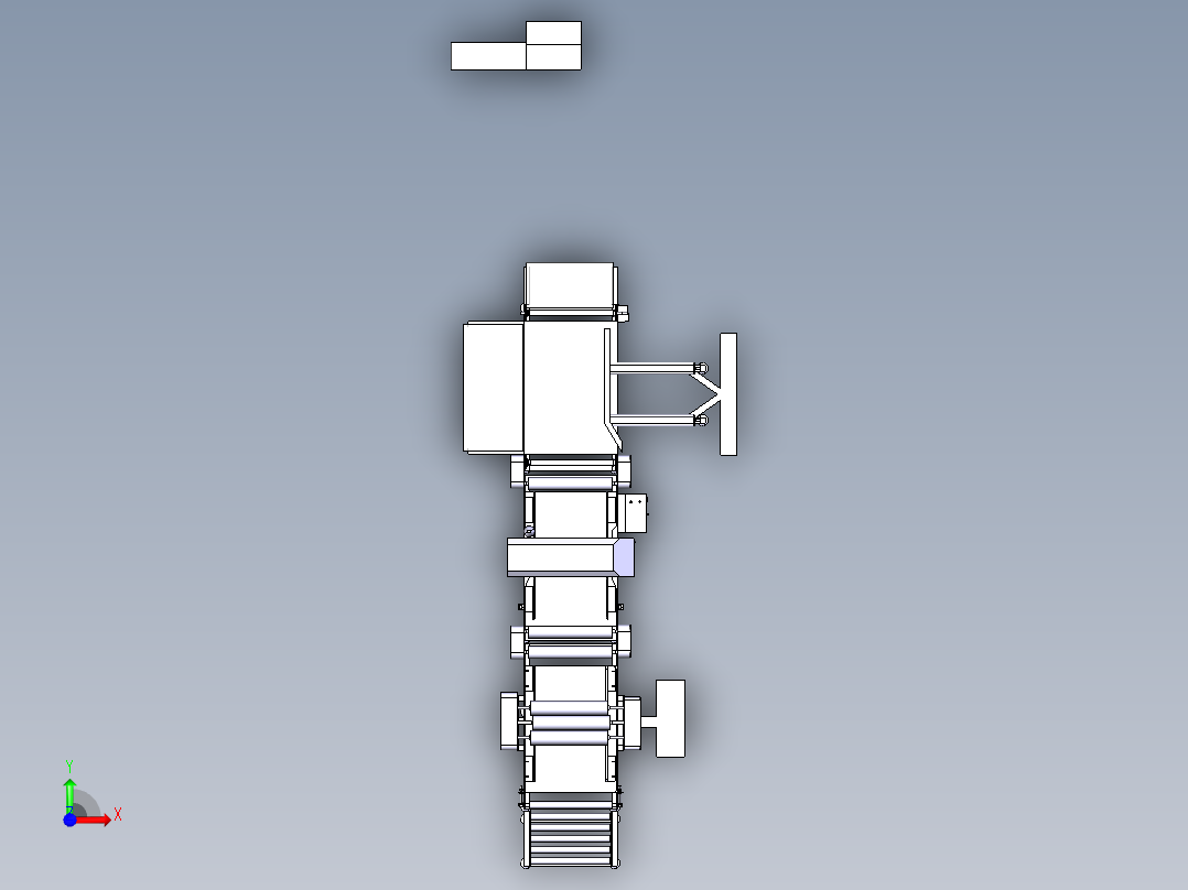 金属探测输送带行李安检机3D图纸 CATIA设计前视图