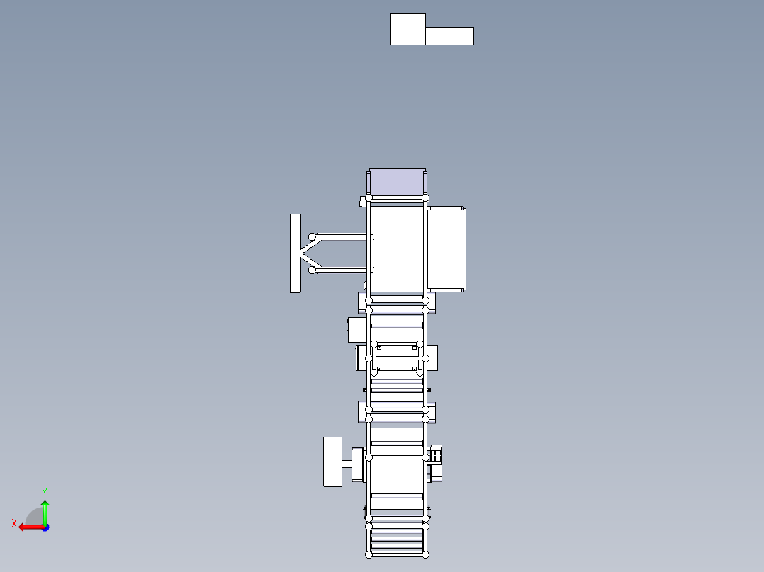 金属探测输送带行李安检机3D图纸 CATIA设计后视图