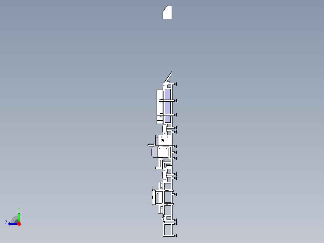 金属探测输送带行李安检机3D图纸 CATIA设计右视图