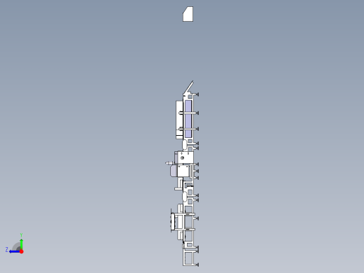金属探测输送带行李安检机3D图纸 CATIA设计右视缩略图