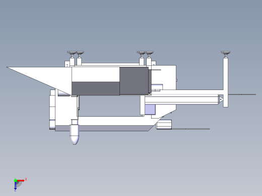 金属探测输送带行李安检机3D图纸 CATIA设计俯视缩略图