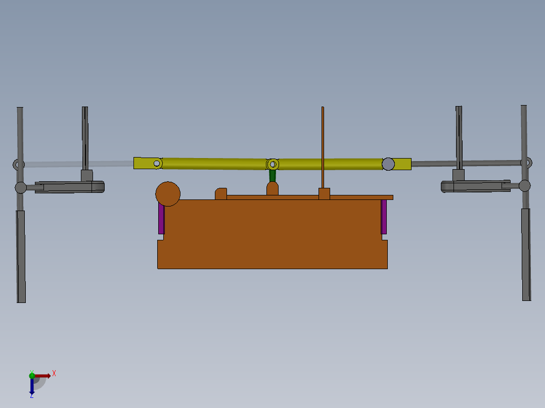多功能行李箱的设计（cad+pro+说明书）俯视图