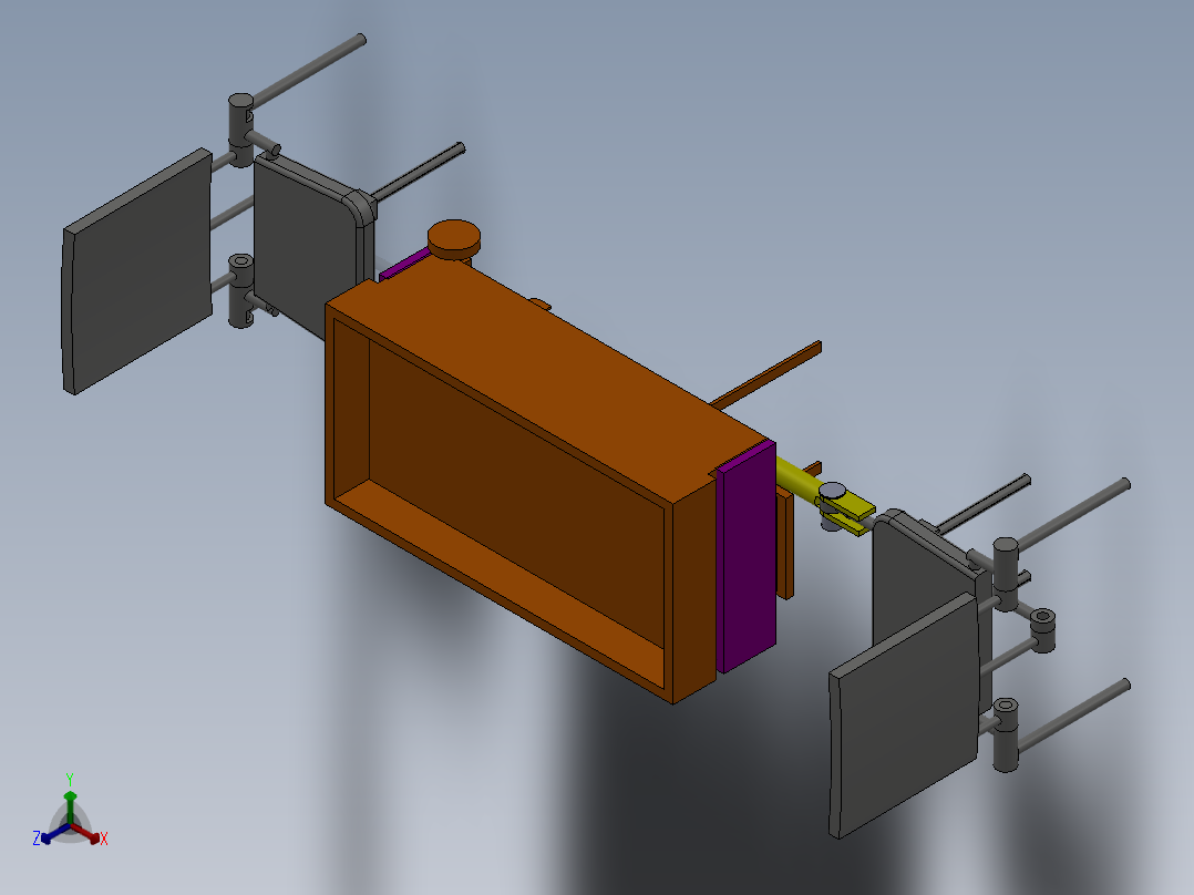 多功能行李箱的设计（cad+pro+说明书）正等轴测图