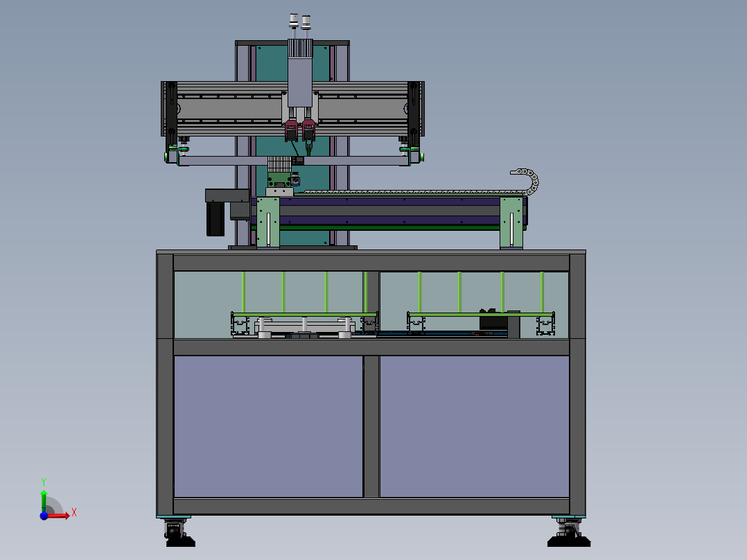 薄板平面丝印设备 sw14可编辑前视图