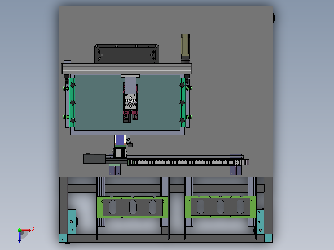 薄板平面丝印设备 sw14可编辑俯视图