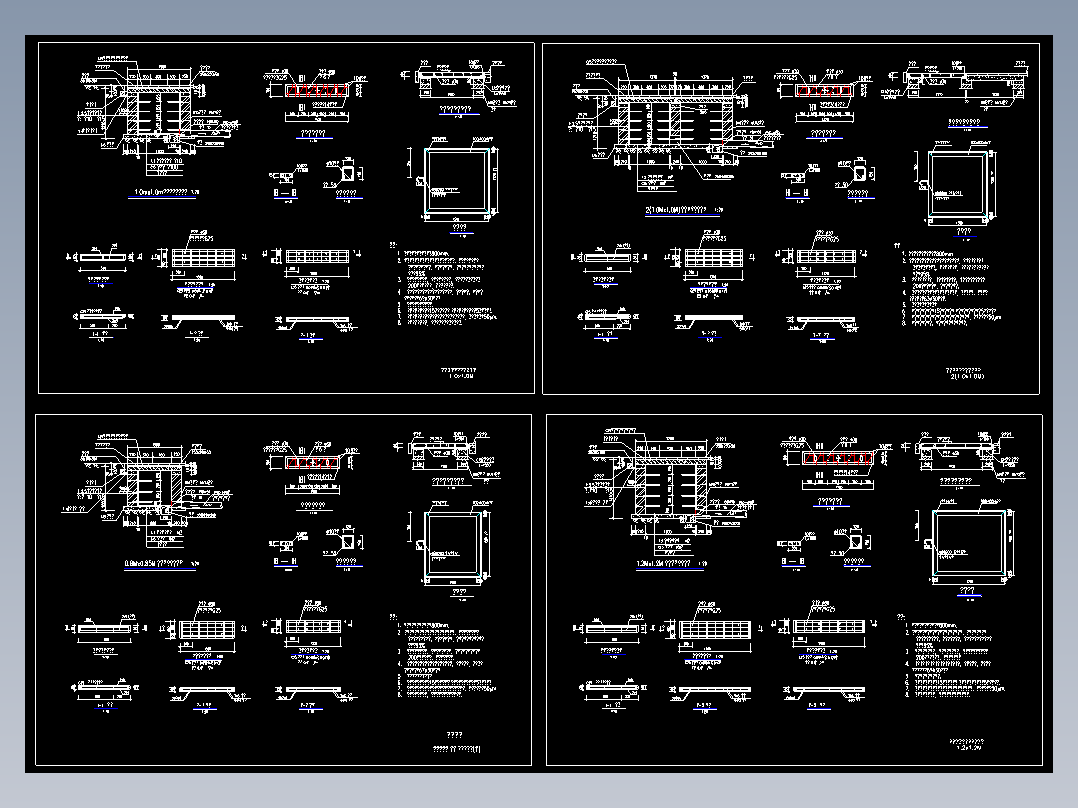 多种宽度电缆沟断面设计图纸及大样详图