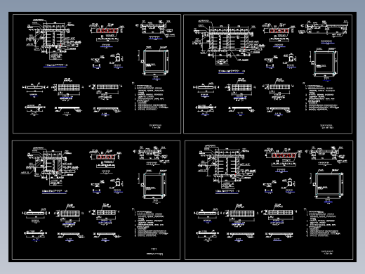 多种宽度电缆沟断面设计图纸及大样详图
