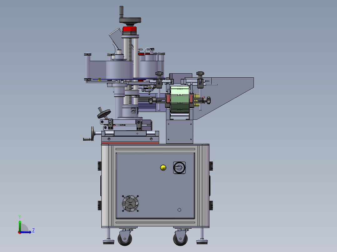 全自动贴标机3d图纸平面贴标签设备左视图