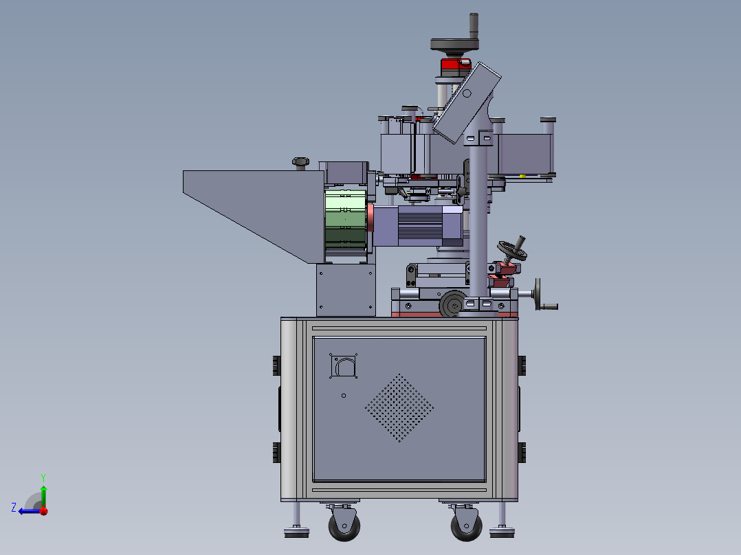 全自动贴标机3d图纸平面贴标签设备右视图