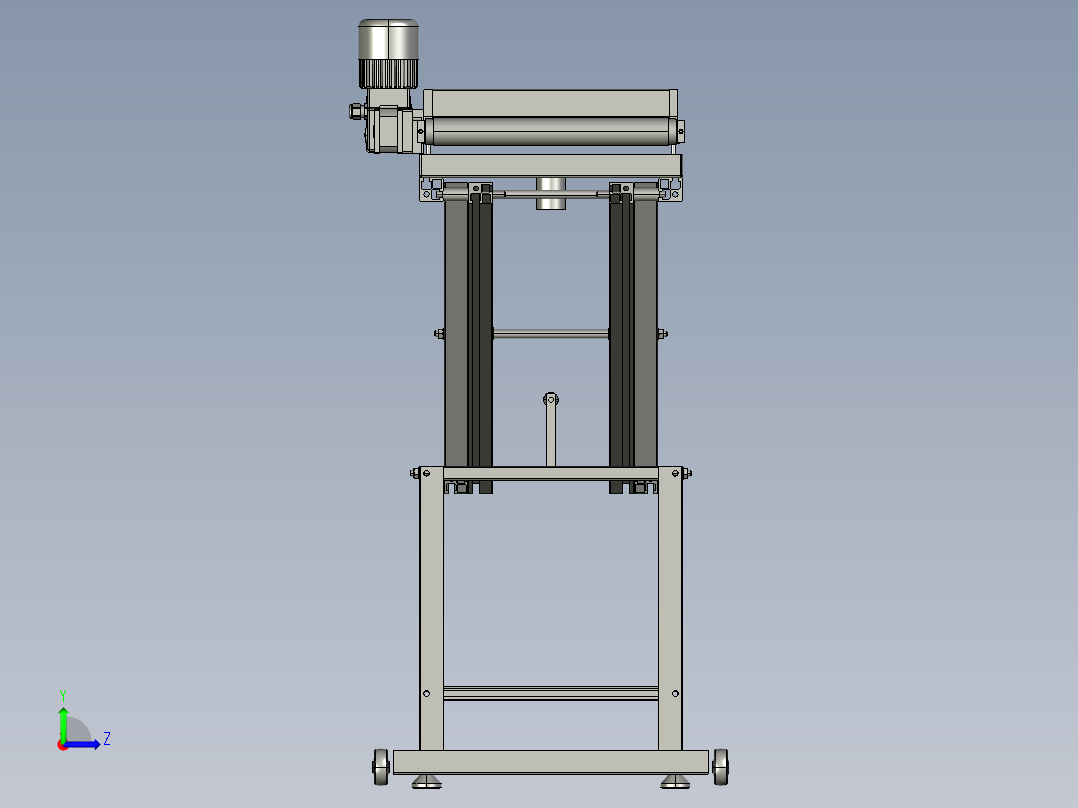 输送带用于堆积零件左视图