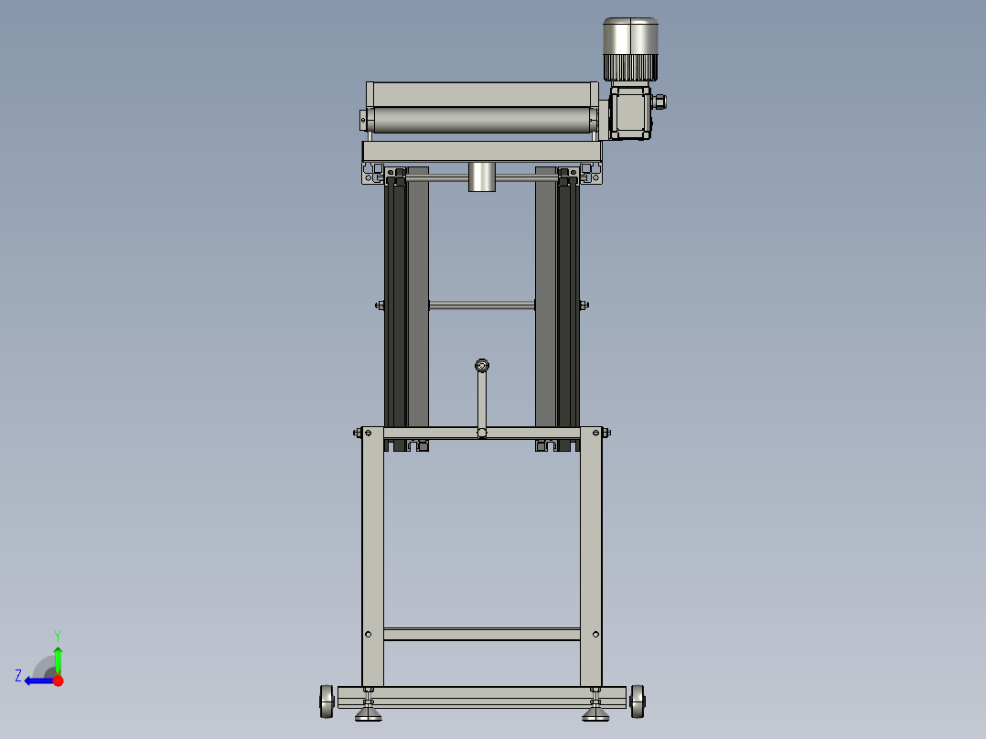 输送带用于堆积零件右视图