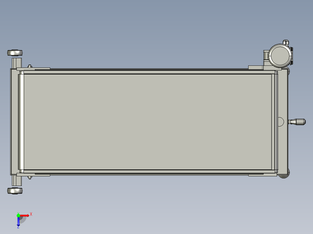输送带用于堆积零件俯视图