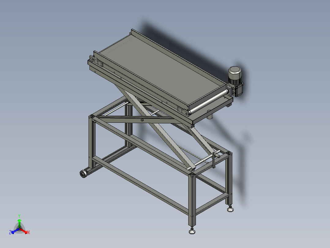 输送带用于堆积零件正等轴测图