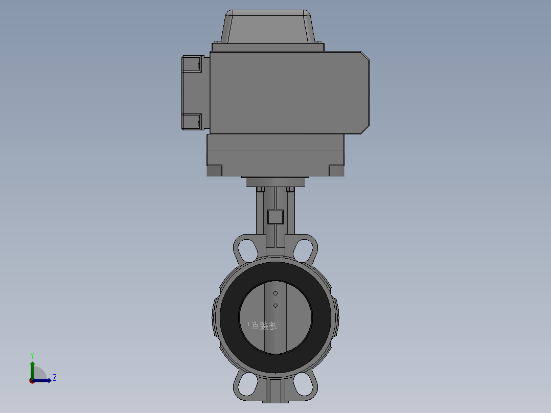 对夹式电动蝶阀-316L DN50-DN400左视图