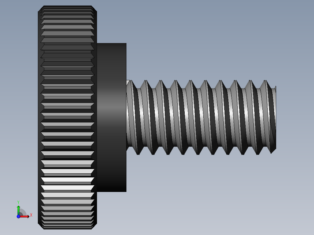 滚花旋钮-Knurled Knob 0.25x0.750x0.500.SLDPRT前视图