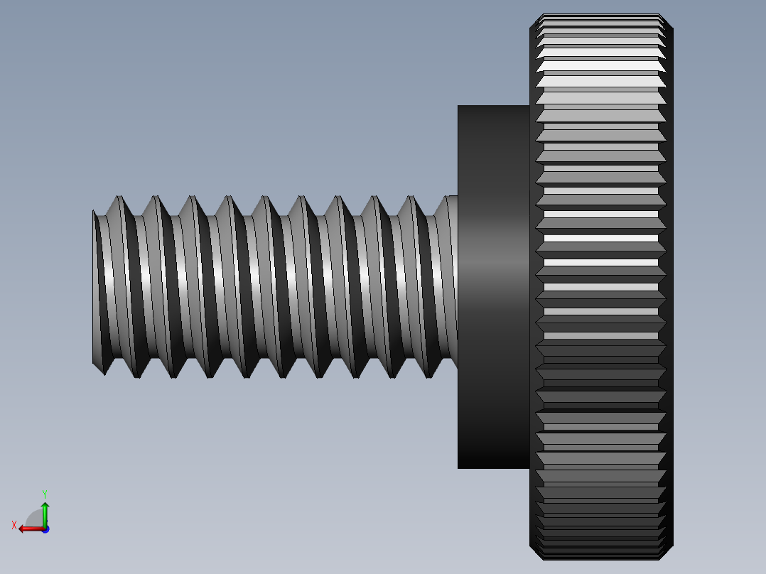 滚花旋钮-Knurled Knob 0.25x0.750x0.500.SLDPRT后视图