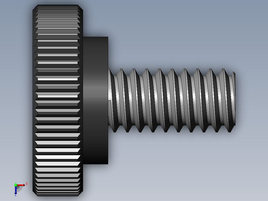 滚花旋钮-Knurled Knob 0.25x0.750x0.500.SLDPRT俯视图