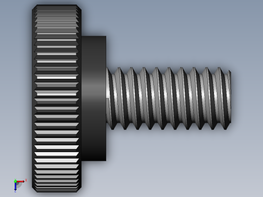 滚花旋钮-Knurled Knob 0.25x0.750x0.500.SLDPRT俯视缩略图