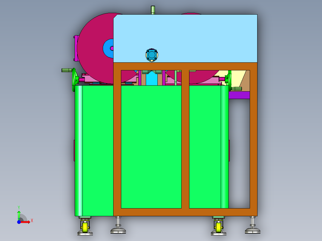 全自动圆管小型钢管除锈机前视图