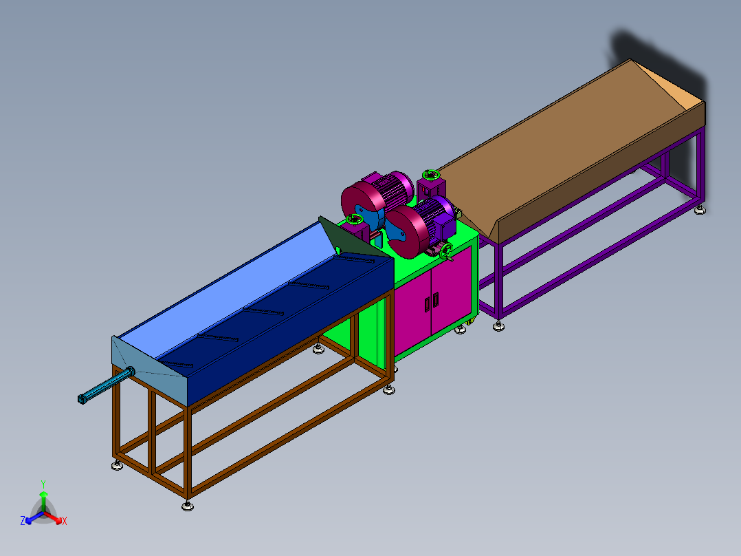 全自动圆管小型钢管除锈机正等轴测图