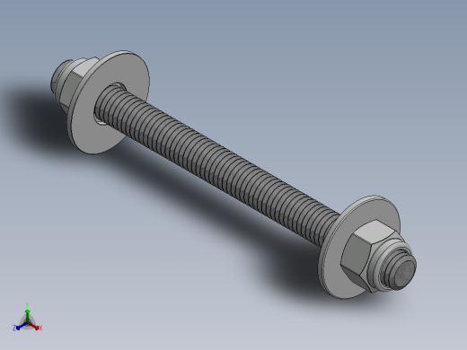 紧固件-0.5000 All-Thread正等轴测缩略图