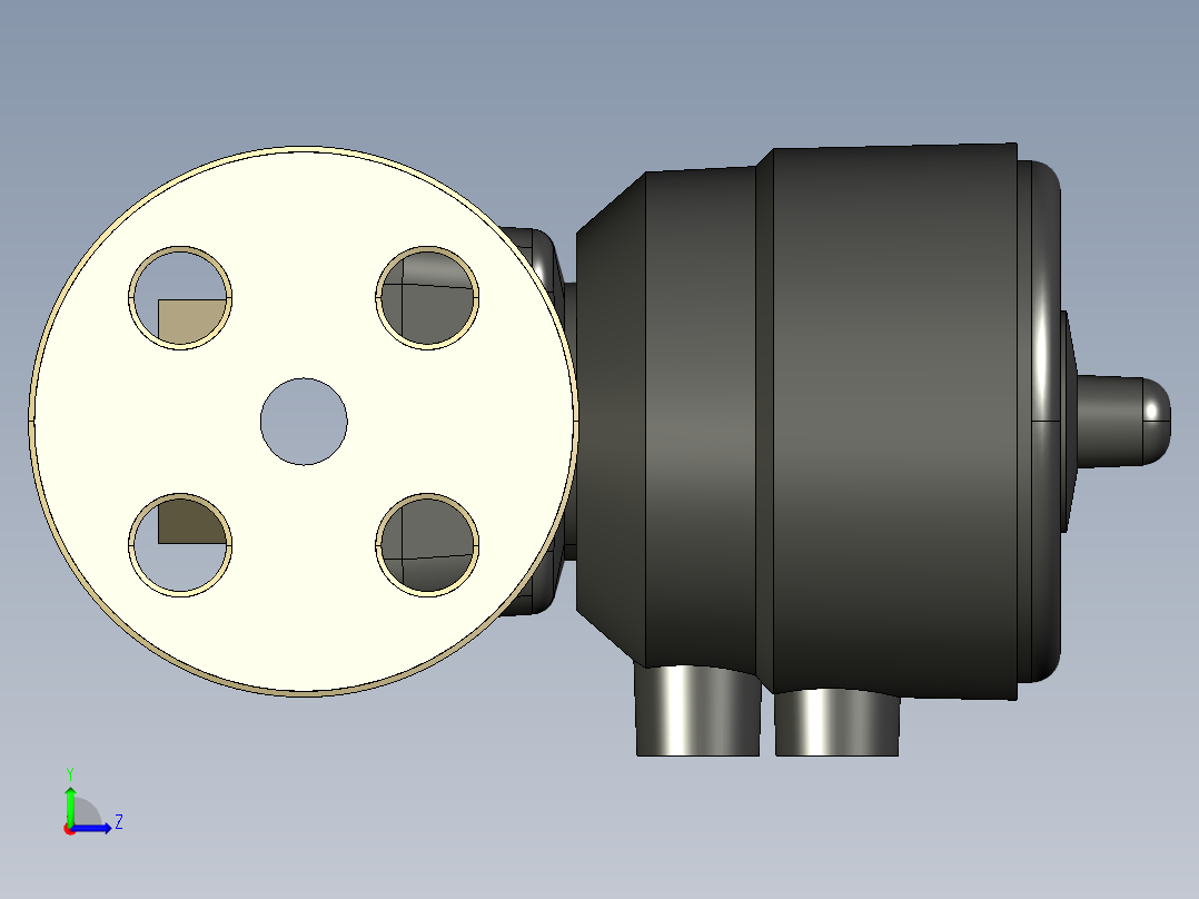 11DKOAMCP NC 气动隔膜阀常闭，固定法兰，钻孔ANSI B16.5条款150 FF PP-H左视图