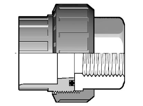 17BIFXV 适配器会在PVC-U 不锈钢溶剂焊接插座D和BSP螺纹a316l不锈钢母端R与EPDM或FPM材质的O形环钢缩略图