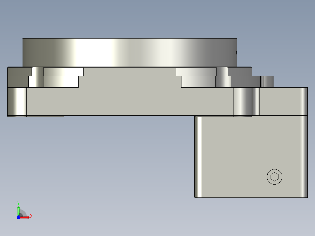 中空旋转平台KFN130-10模型(8-21 36-2 4-4.5-50-50)前视图