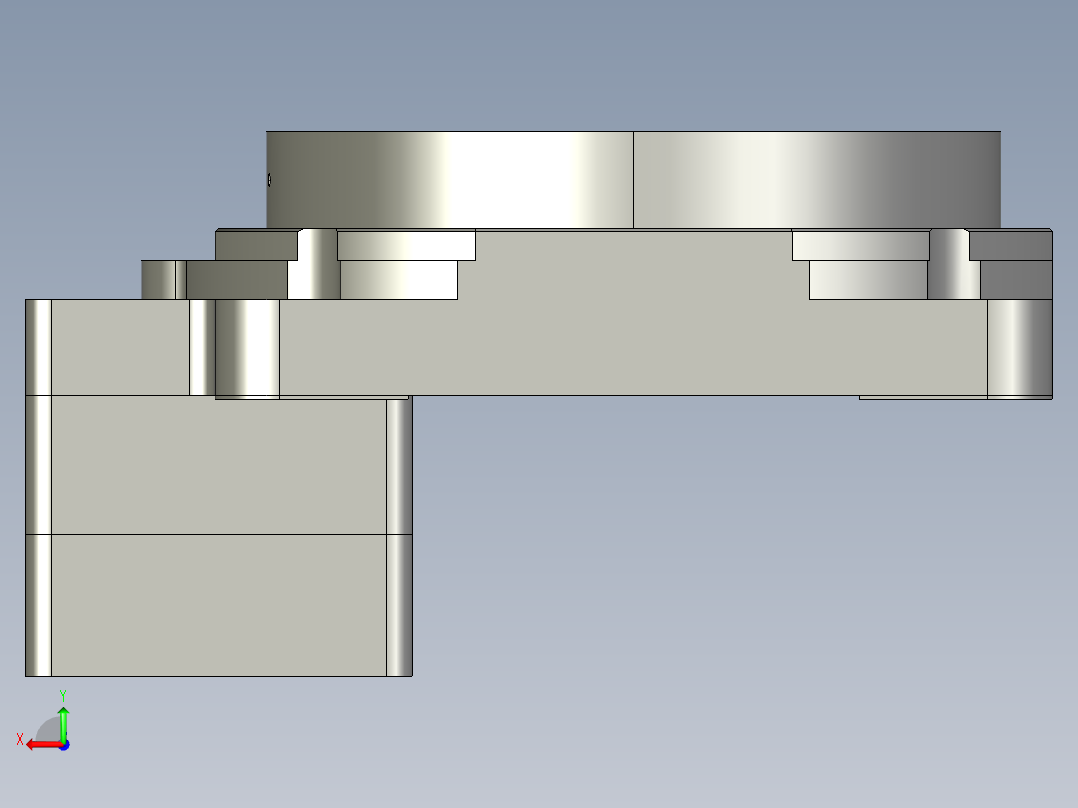 中空旋转平台KFN130-10模型(8-21 36-2 4-4.5-50-50)后视图