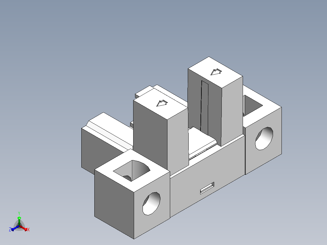 260系列槽型光电（插拔式）-FC-SPV265Z-D正等轴测图